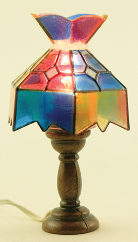 Dollhouse Miniature Assorted Tiffany Table Lamps, 2/Pk